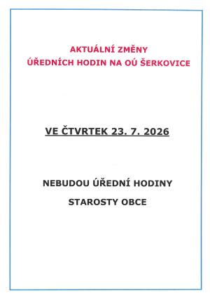 Změna úředních hodin